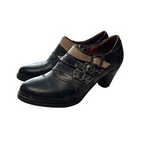 NeW‎ Spring Step L'Artiste GRAPHIC buckles Booties heels Size 38 boho artsy